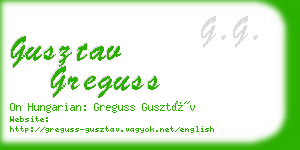 gusztav greguss business card